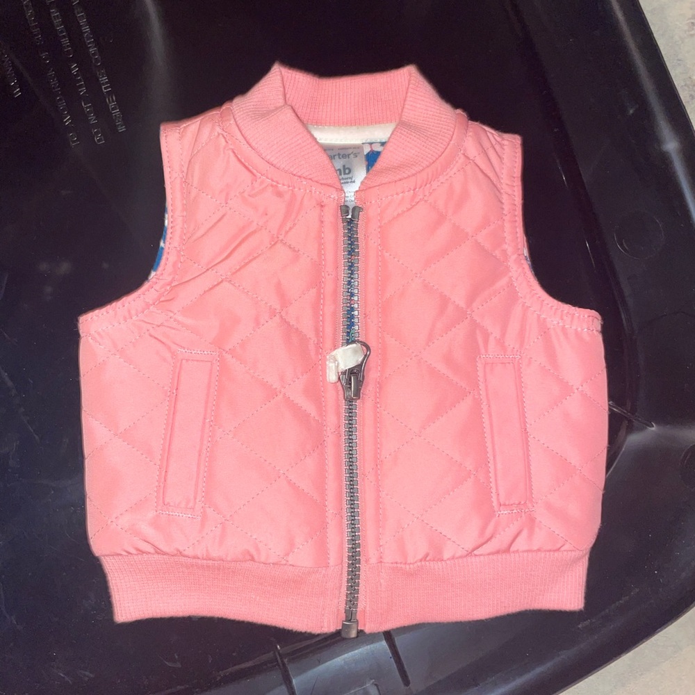 Carters pink NB vest.
